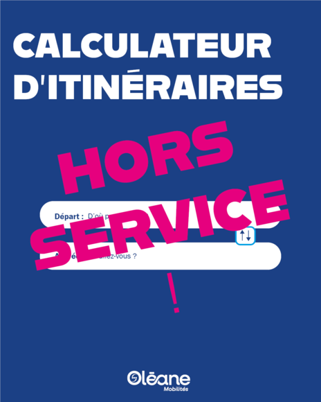 Calculateur d'itinéraires - hors service
